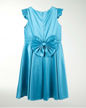 VESTIDO NIÑA CON MOÑO SATINADO