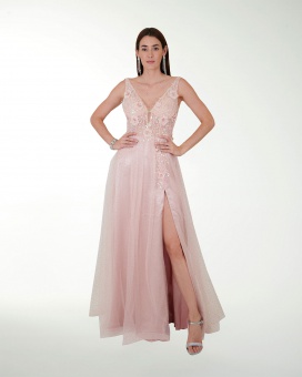 VESTIDO SY GRAN GALA ESTILO PRINCESA CON DESTELLOS DE BRILLO