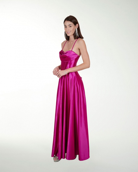 VESTIDO CL WARP TIPO CORSET CON DRAPEADO