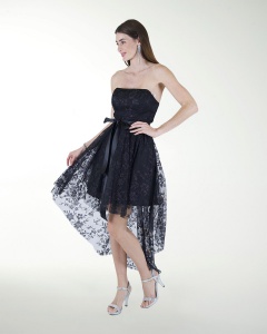 VESTIDO CC IMPERIAL GLITER LARGO IRREGULAR