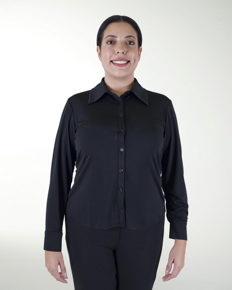 BLUSA CUELLO CAMISERO MANGA LARGA Y BOTONES