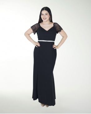 VESTIDO TE CON MANGAS DE ENCAJE