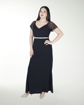 VESTIDO TE CON MANGAS DE ENCAJE