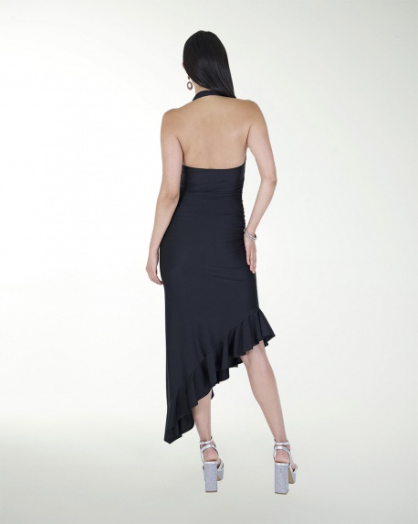 VESTIDO CC ESCOTE COLUMPIO DRAPEADO