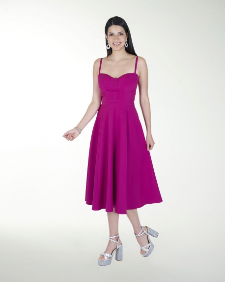 VESTIDO CA BARBIE LISO MIDI