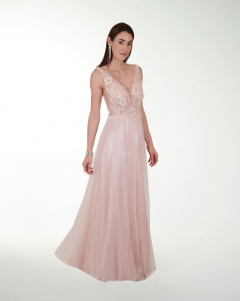 VESTIDO SY GRAN GALA ESTILO PRINCESA CON DESTELLOS DE BRILLO