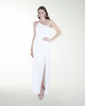 VESTIDO CL BLA DRAPEADO ASIMETRICO