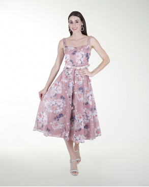 VESTIDO CASUAL ESTAMPADO CON TABLONES