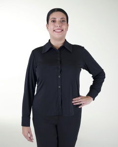 BLUSA CUELLO CAMISERO MANGA LARGA Y BOTONES