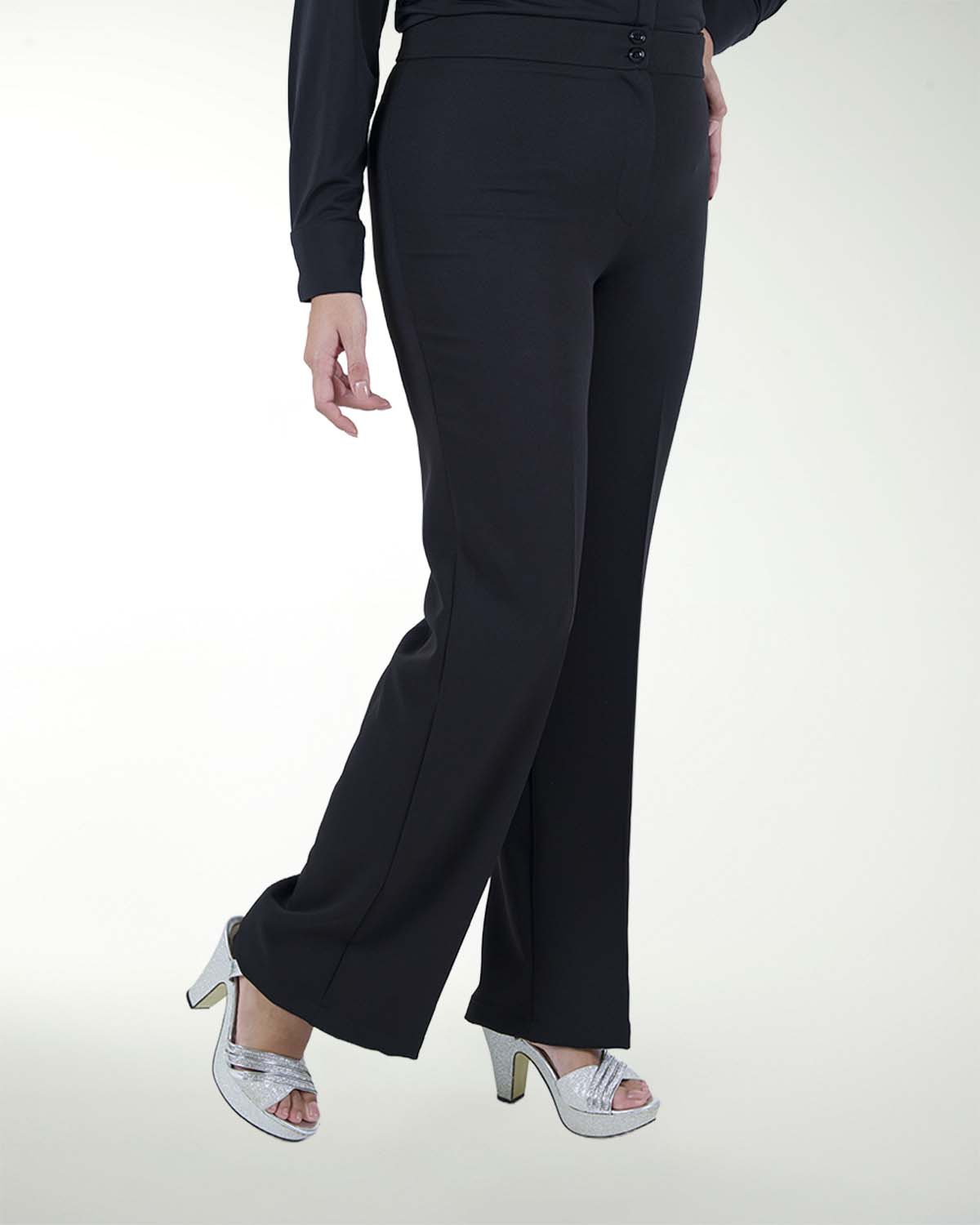 PANTALON DE VESTIR RECTO CON BOTON EN PRETINA