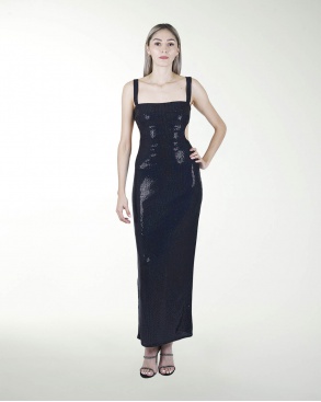 VESTIDO CL ENTALLADO ESCOTE CUADRADO