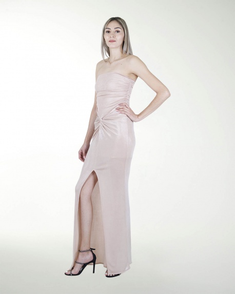 VESTIDO CL DRAPEADO CON ABERTURA