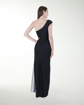 VESTIDO CL COMBINADO DE UN HOMBRO