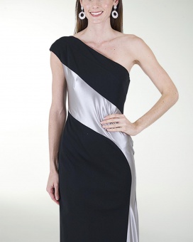 VESTIDO CL COMBINADO DE UN HOMBRO