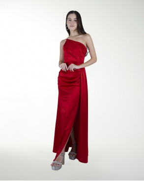 VESTIDO CL WARP DE UN HOMBRO DRAPEADO