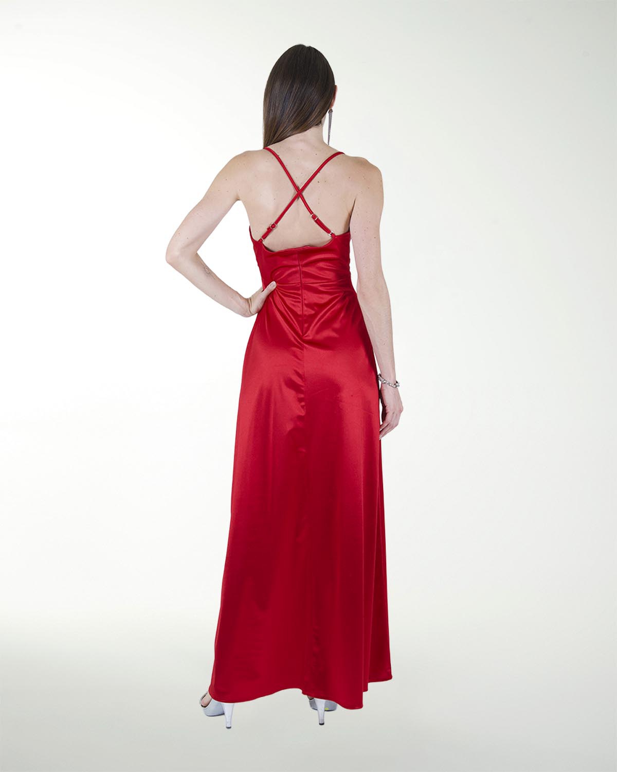 VESTIDO CL WARP CON DRAPEADO EN ESCOTE