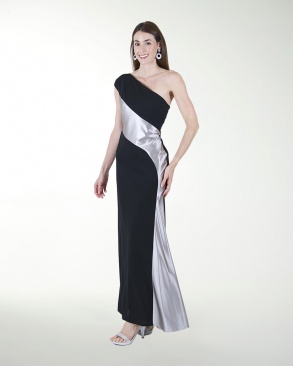 VESTIDO CL COMBINADO DE UN HOMBRO