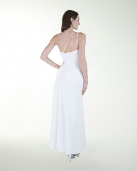 VESTIDO CL BLA DRAPEADO ASIMETRICO