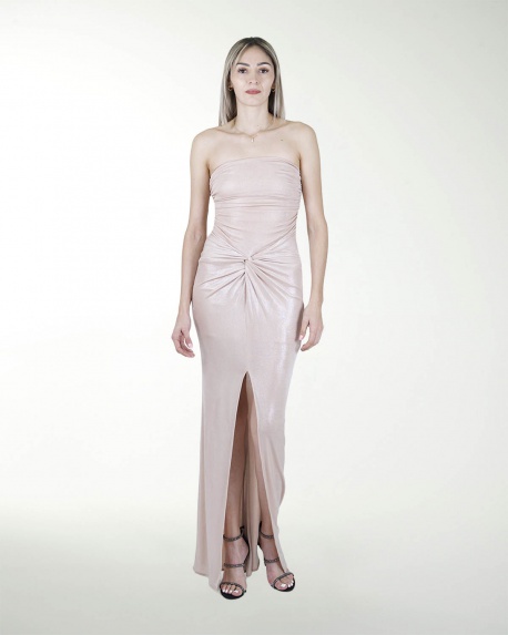 VESTIDO CL DRAPEADO CON ABERTURA