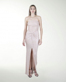 VESTIDO CL DRAPEADO CON ABERTURA