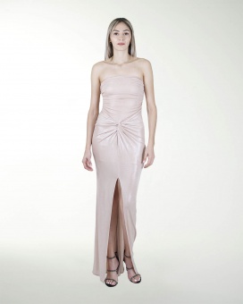 VESTIDO CL DRAPEADO CON ABERTURA