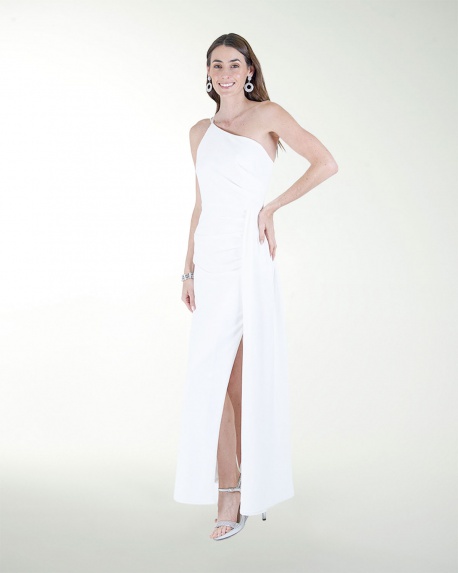 VESTIDO CL BLA DRAPEADO ASIMETRICO