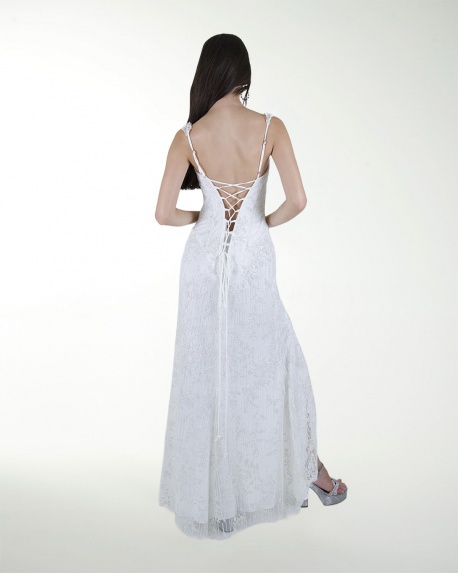 VESTIDO CL BLA CORSET CON ABERTURA