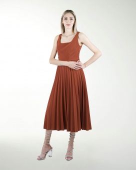 VESTIDO DA FALDA TABLEADA