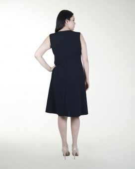 VESTIDO TV ESCOTE DIAGONAL CON VIVOS