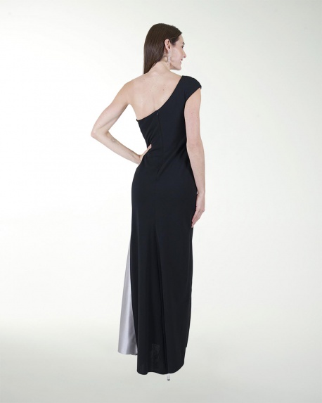 VESTIDO CL COMBINADO DE UN HOMBRO