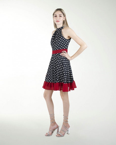 VESTIDO DA HALTER  CON OLAN