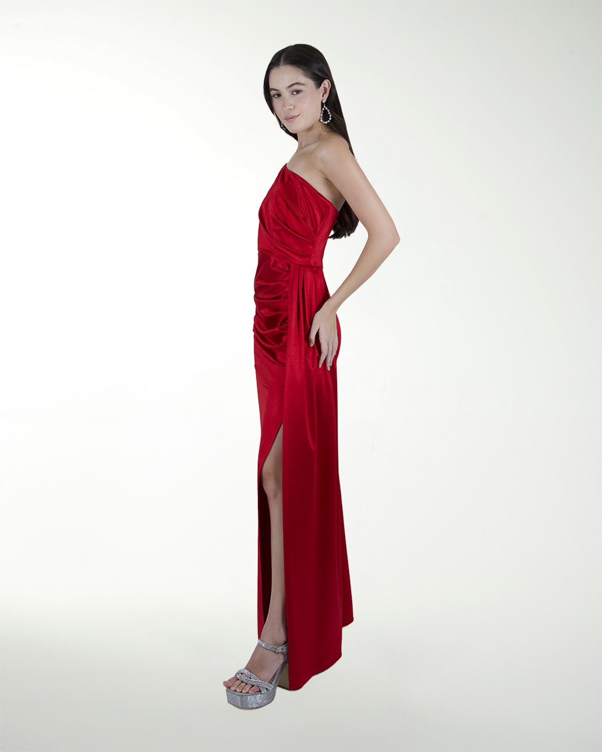 VESTIDO CL WARP DE UN HOMBRO DRAPEADO