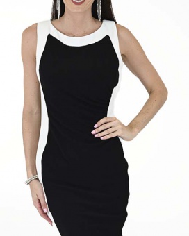 VESTIDO CA  LICRA LISO  COMBINADO RECTO