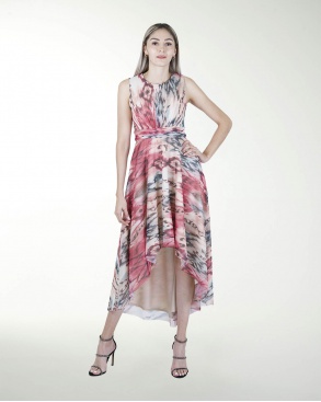 VESTIDO CASUAL CON FALDA ASIMETRICA