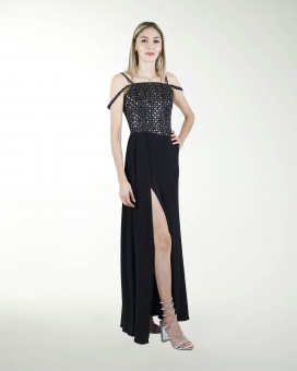 VESTIDO CL CORSET CON LENTEJUELA