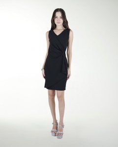 VESTIDO CA CREPE LISO  RECTO