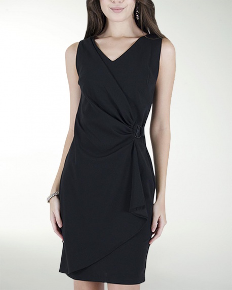 VESTIDO CA CREPE LISO  RECTO