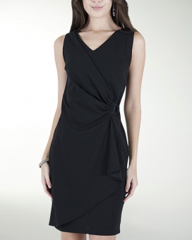 VESTIDO CA CREPE LISO  RECTO