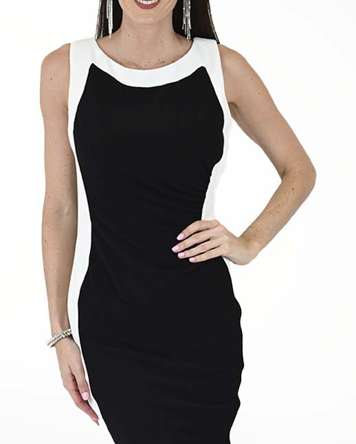 VESTIDO CA  LICRA LISO  COMBINADO RECTO