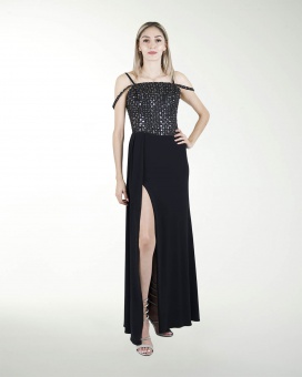 VESTIDO CL CORSET CON LENTEJUELA