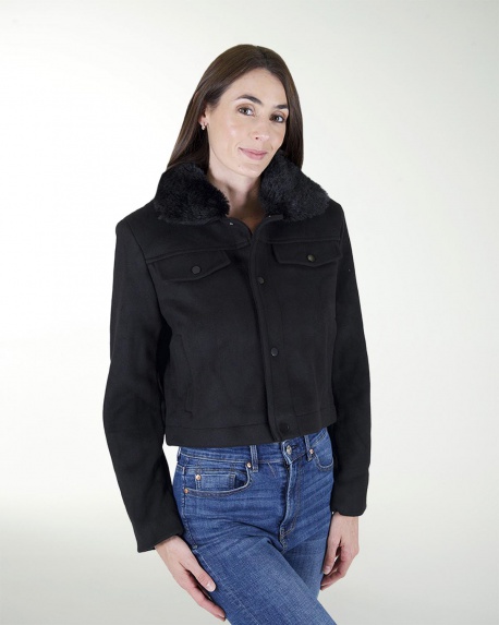 CHAQUETA CORTA CON PELO SINTETICO