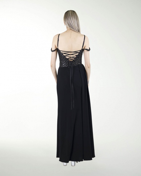 VESTIDO CL CORSET CON LENTEJUELA