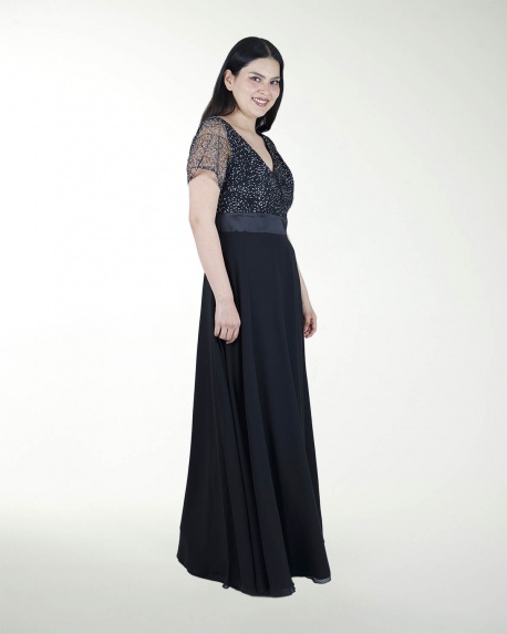 VESTIDO TE COMBINADO CON BORDADO