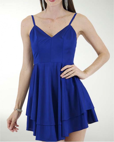 VESTIDO ANT  COLOMBIANA LISA DOBLE FALDA