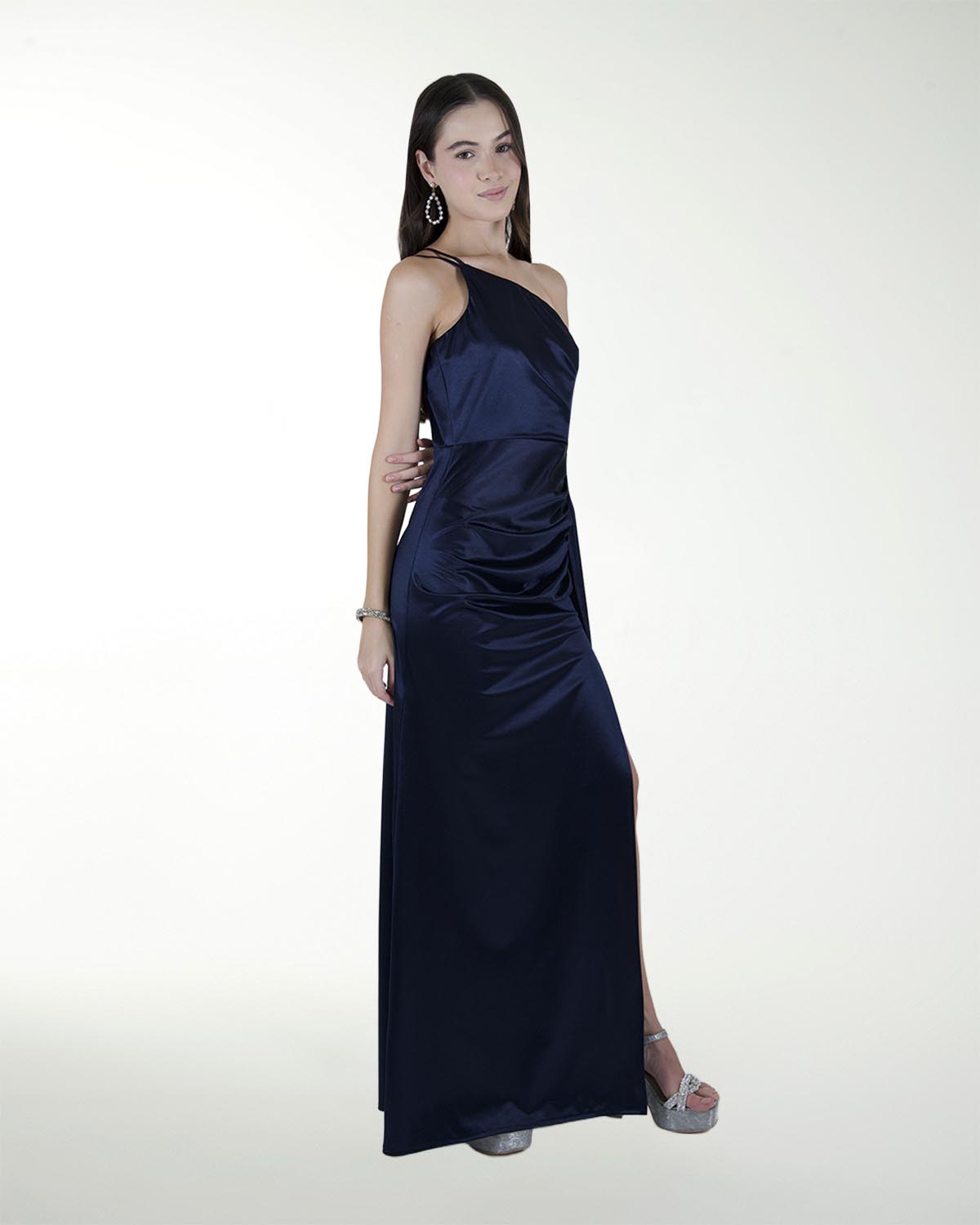 VESTIDO CL WARP DE UN HOMBRO DRAPEADO