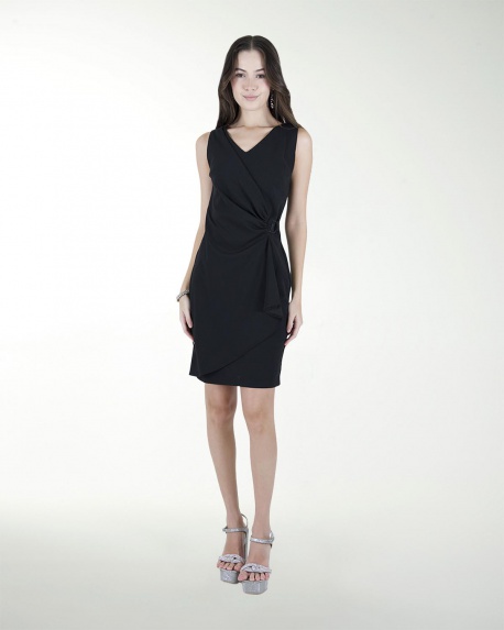 VESTIDO CA CREPE LISO  RECTO