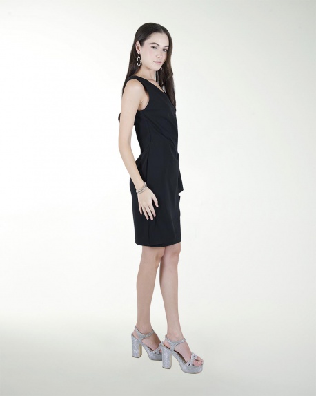 VESTIDO CA CREPE LISO  RECTO