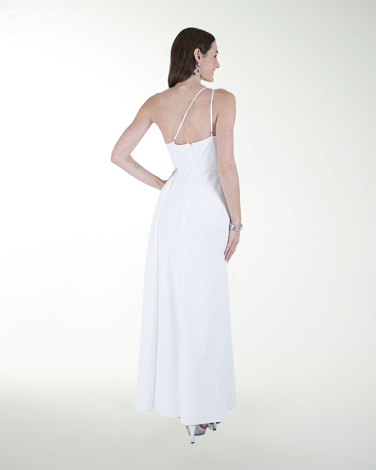 VESTIDO CL BLA DRAPEADO ASIMETRICO