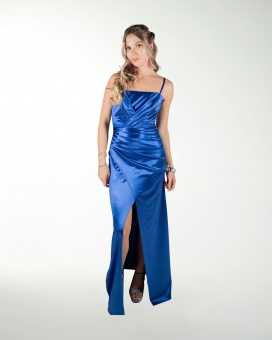 VESTIDO CL DRAPEADO CON CAUDA