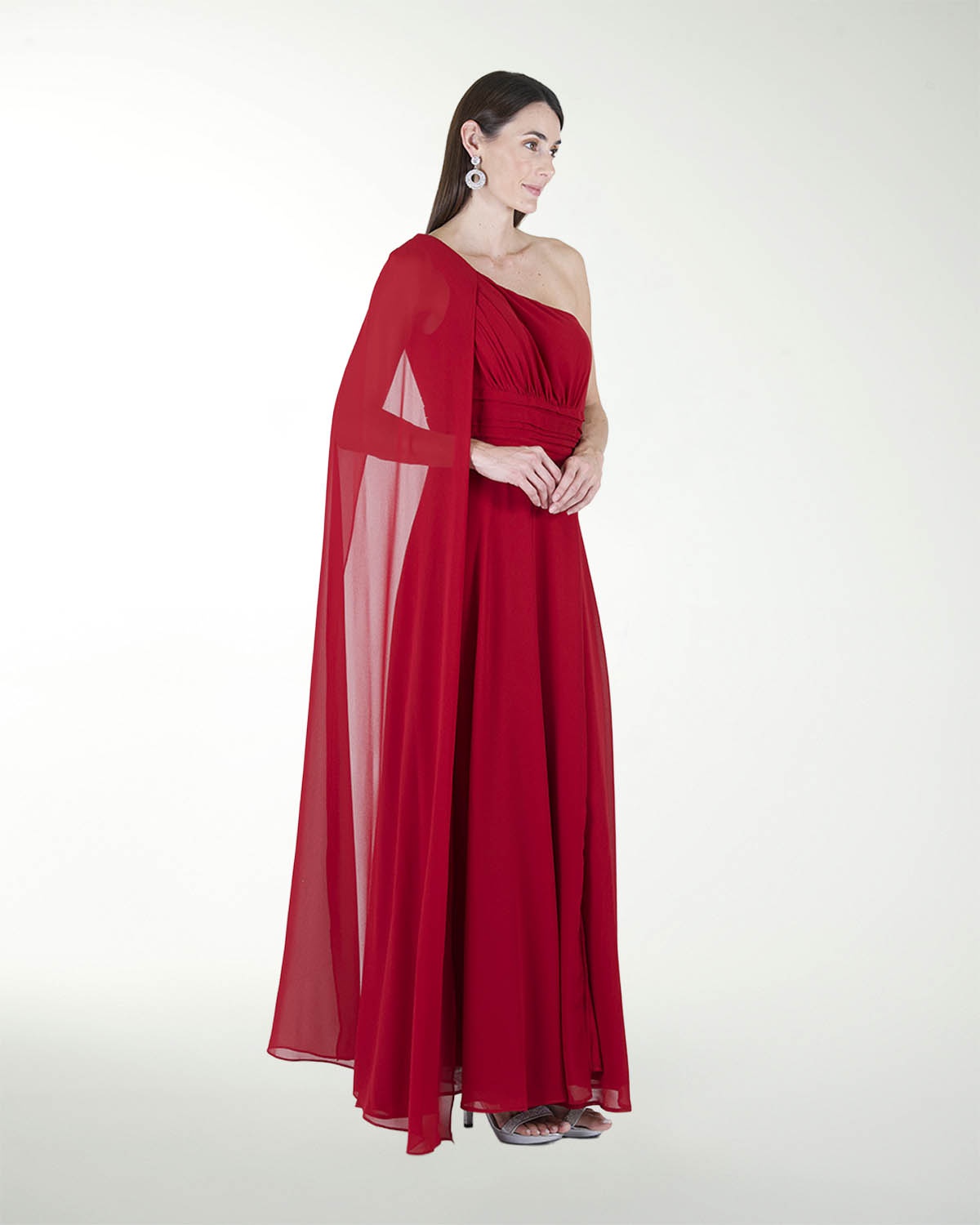 VESTIDO CL DE UN HOMBRO CON MANGA